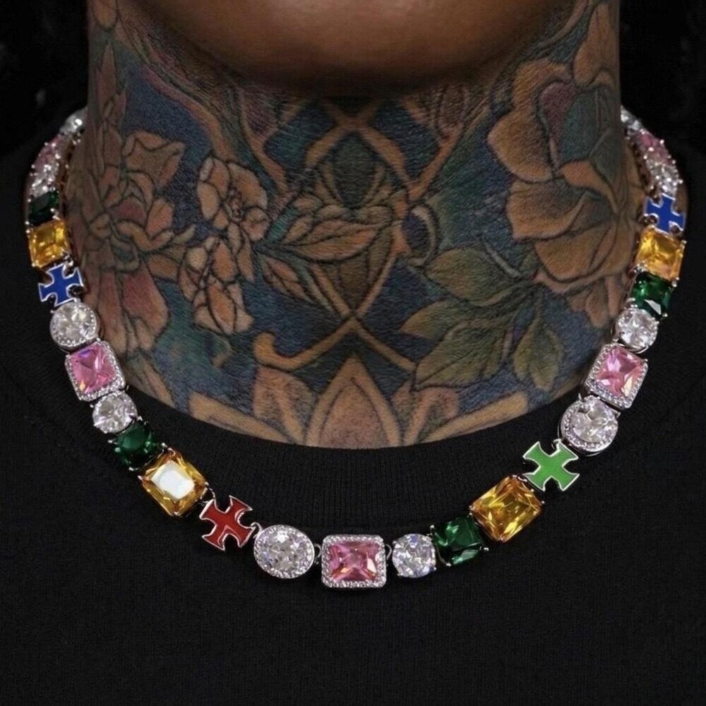 Multi Coloured Cross Necklace 20 Inch 83 A 8